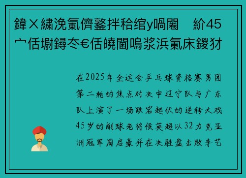 鍏ㄨ繍浼氭儕鐜拌秴绾у喎闂紒45 宀佸墛鐞冭€佸皢閫嗚浆浜氭床鍐犲啗锛岀嫭寰椾袱鍒嗗帇杩囨灄楂樿繙